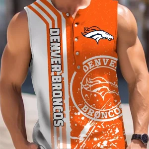 Denver Broncos  Button Tank Tops Sleeveless Summer Shirt BTSSS116