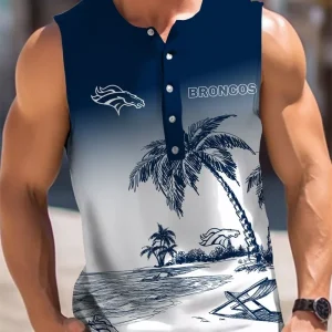 Denver Broncos  Button Tank Tops Sleeveless Summer Shirt BTSSS118
