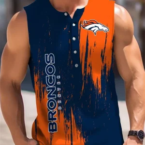 Denver Broncos  Button Tank Tops Sleeveless Summer Shirt BTSSS120
