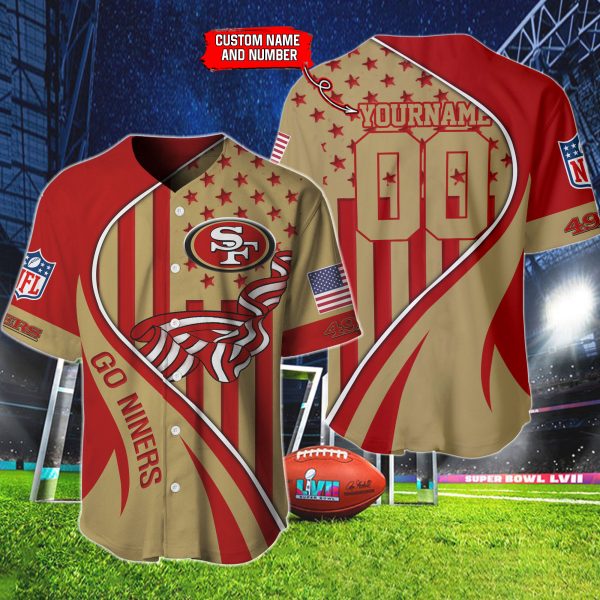 San Francisco 49ers Personalized Baseball Jersey BG886