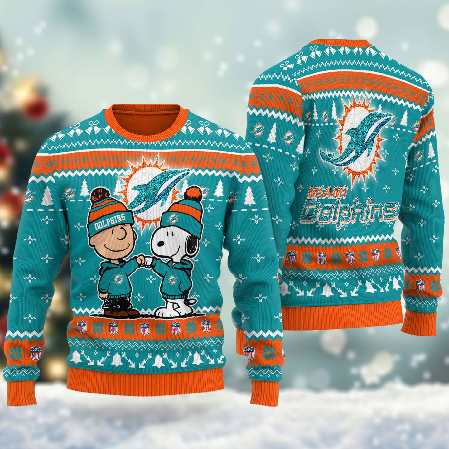 Miami Dolphins NFL Ugly Christmas Woolen Sweaters SPTWSWEATER084