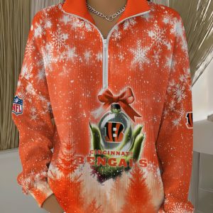 Cincinnati Bengals Half Zip Corduroy Style Top SPTHZCST071