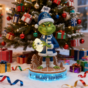 Dallas Cowboys Holiday Spirit Collectible Grinch Statue Led Light  SPTCGSLL009