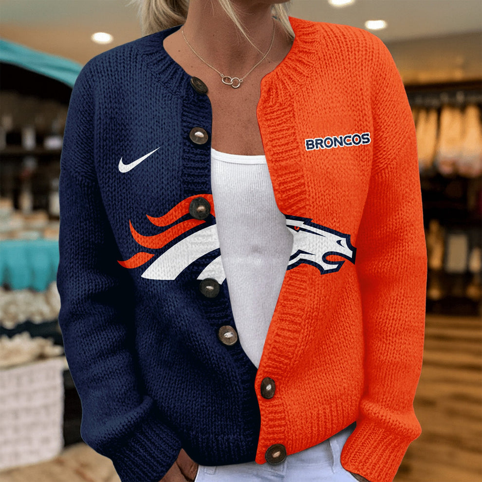 Denver Broncos Women's Cardigan Sweater SPTWCARSWT170 - Image 2